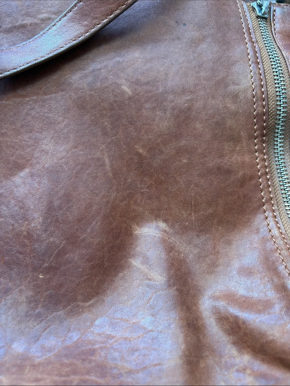 Michael Kors Brown Soft Distressed Leather Shoulder Bag Tote Silver Hardware